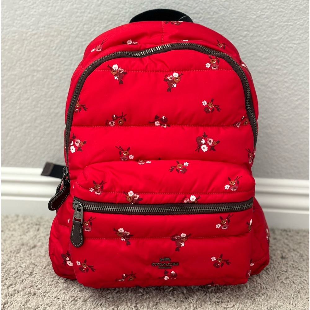 Coach Floral Puffer Charlie backpack F30667